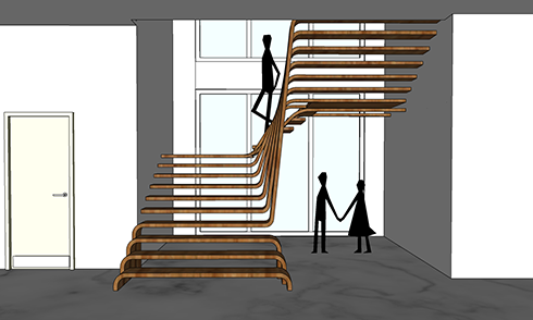SketchUp流線藝術樓梯建模思路