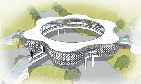  SketchUp人行天橋建模思路 
