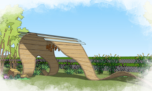 SketchUp異形竹編裝置建模思路